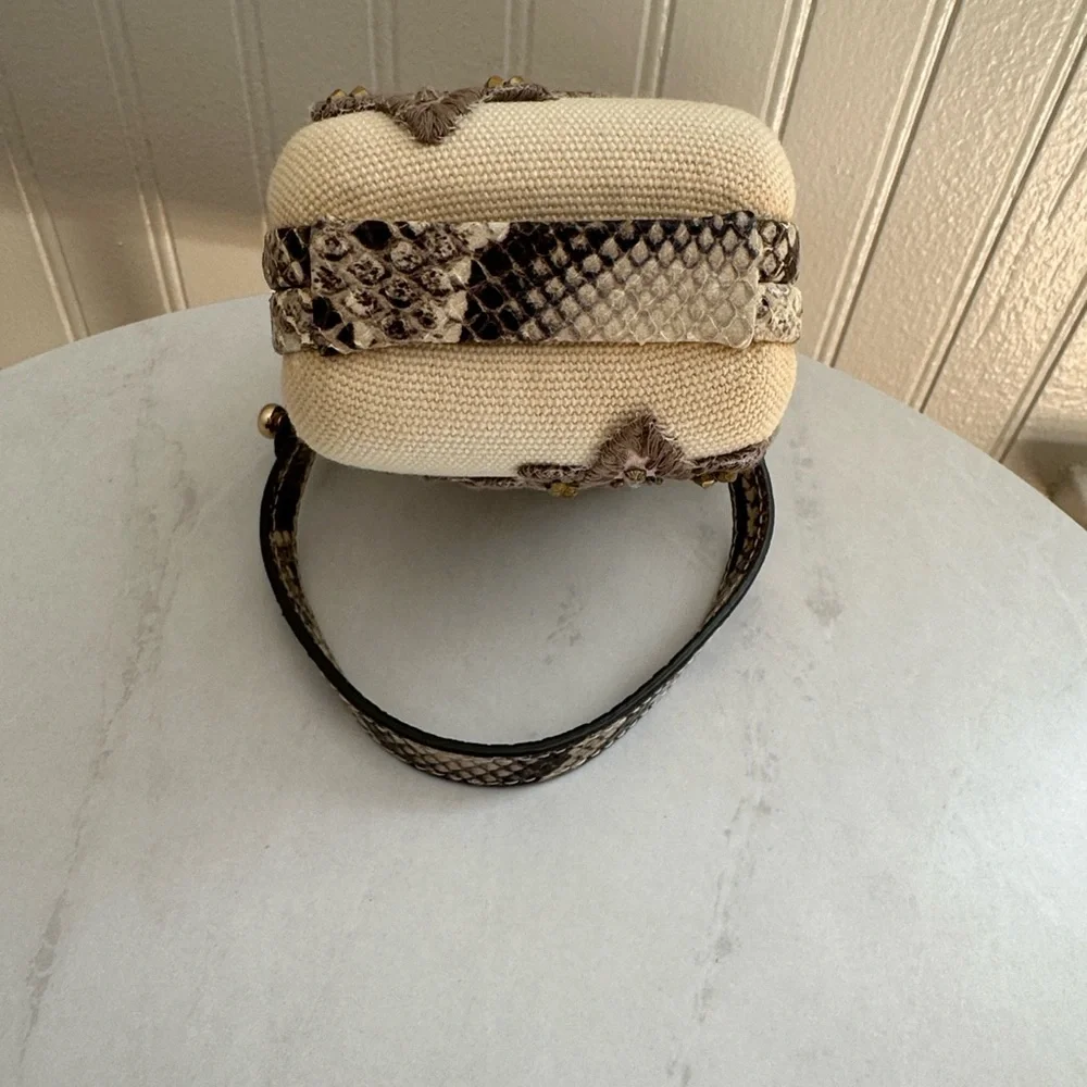 Tory Burch Jardin Canvas Minaudiere Clutch